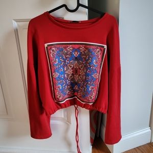 Zara Sweatshirt Cropped Red